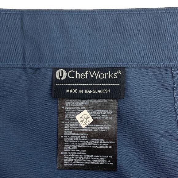 Chef Works Unisex Brio Half Bistro Apron Sz One Size New $23 Blue Cotton Blend - Picture 4 of 12